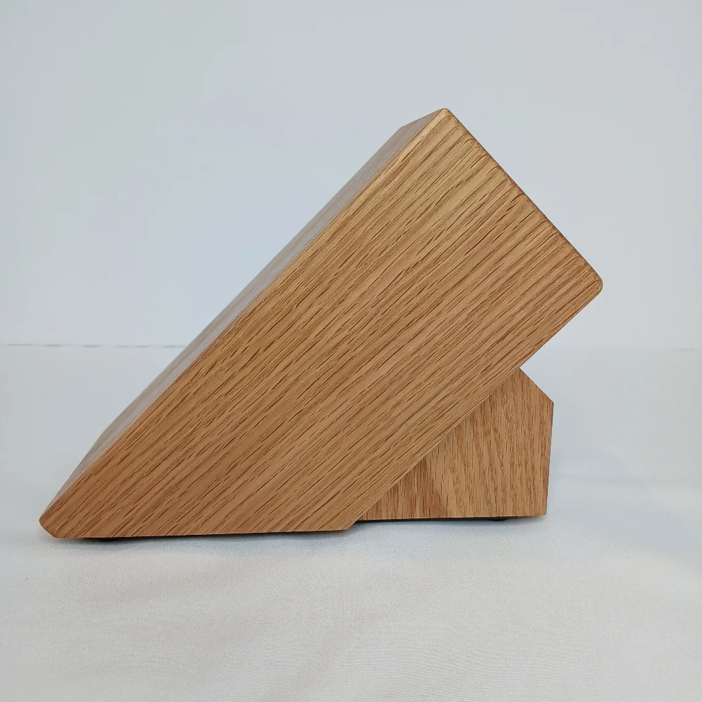 CUTCO Wood Knife Block USA Solid Honey Oak 8 Slot Knife Holder Up To 8